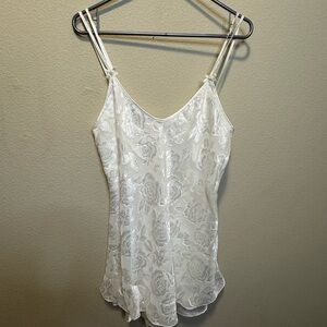 Intimate Affairs Satin Floral Chemise Nightgown Medium Y2K Lingerie